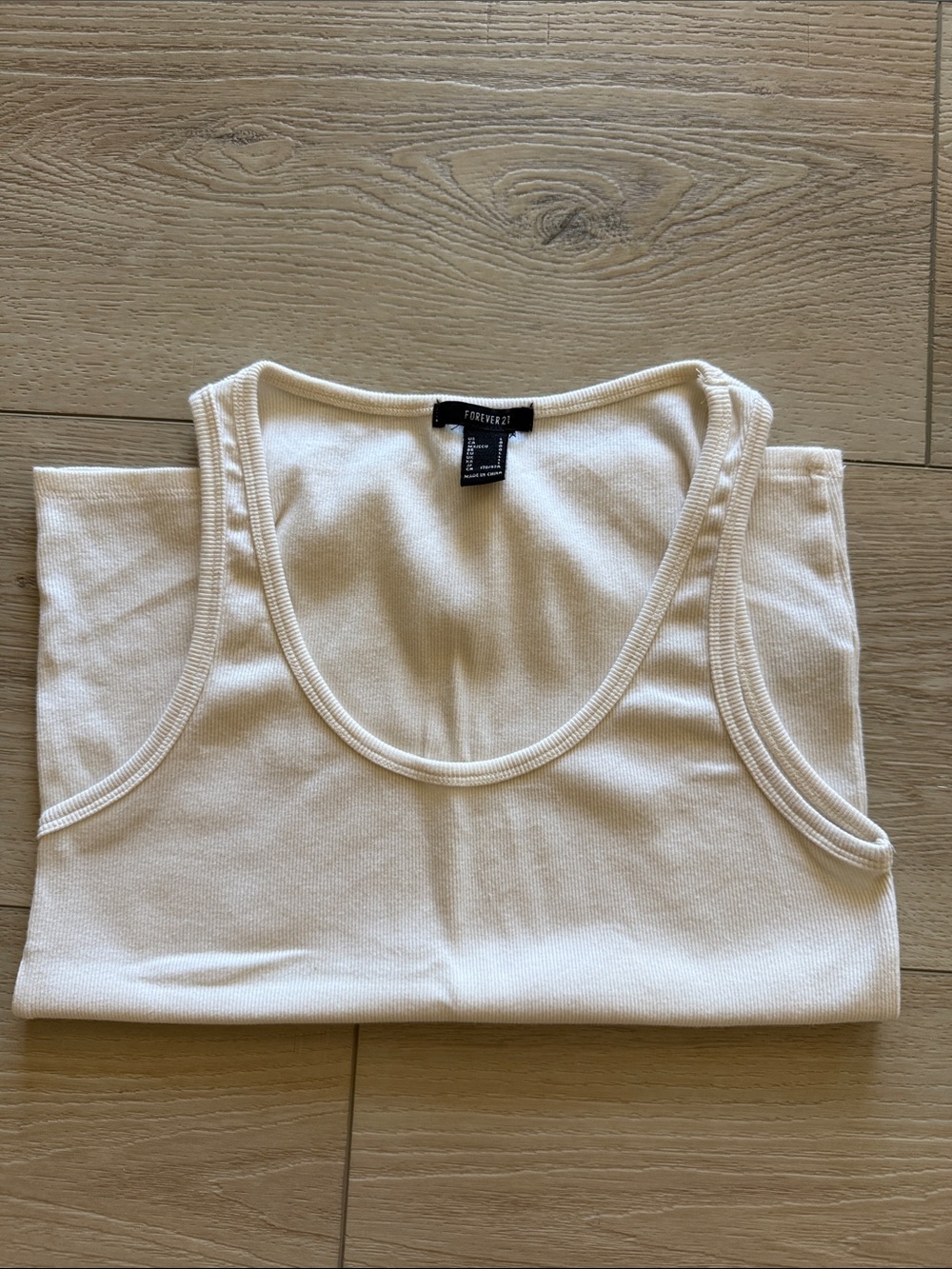 New Forever 21 Tan Cream Ribbed Tank